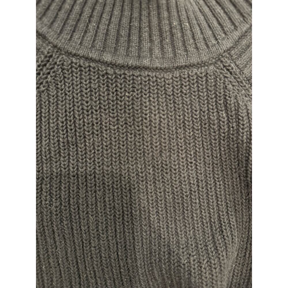 INC XL Black Cold Shoulder Cut Out Black Ribbed Knit Cotton Pullover Sweater - Picture 4 of 5